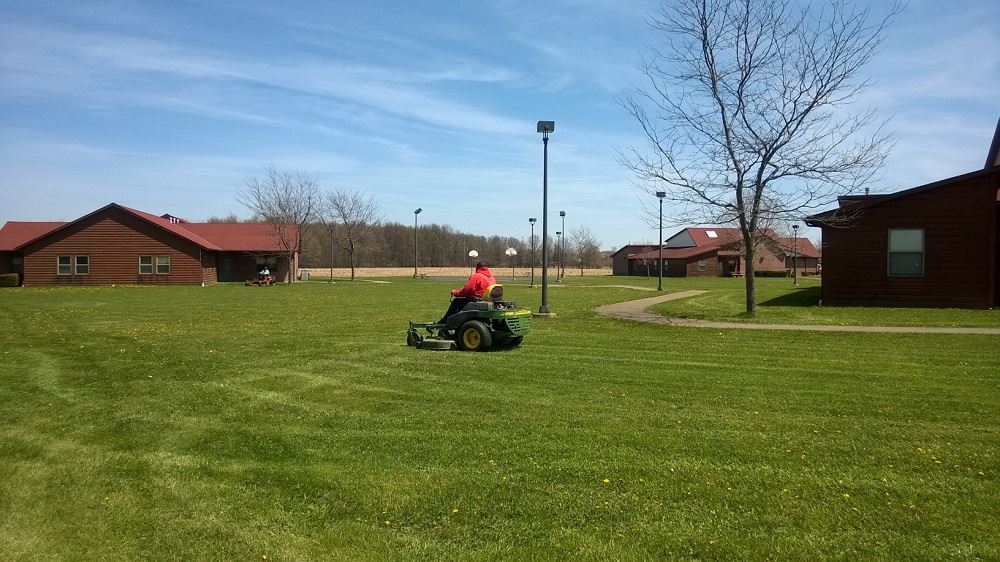 Someone mowing a lawn 2